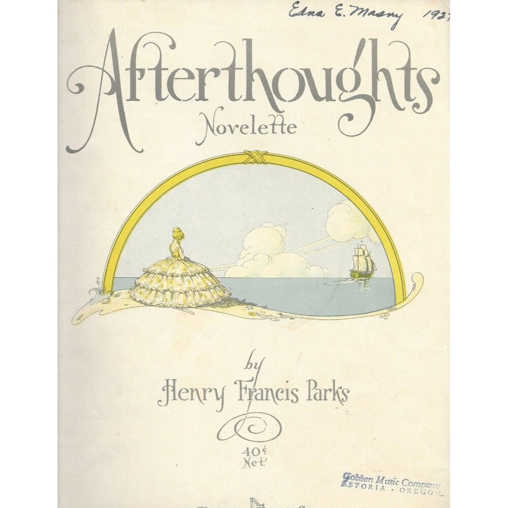 Afterthoughts Novelette Sheet Music 1924 Henry Francis Parks Piano